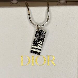 Dior Trotter Enamel Silver Necklace | Dior Box Included